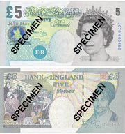 £5 банкнота (Elizabeth Fry) Размер: 135mm x 70mm